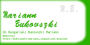 mariann bukovszki business card